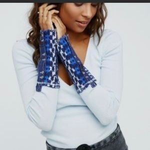 We the free, long sleeve thermal top in ivory and pink color combo